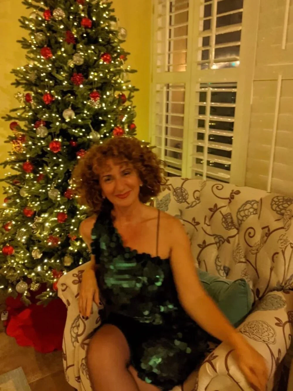 Emerald Green Large Sequin Cocktail Dress
